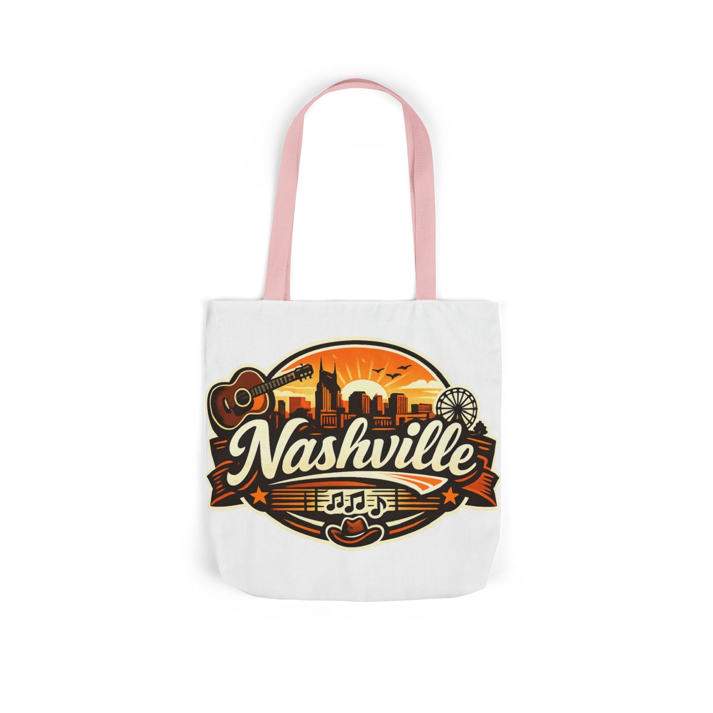 Nashville Sunset Tote Bag — Country Music Skyline Canvas Tote