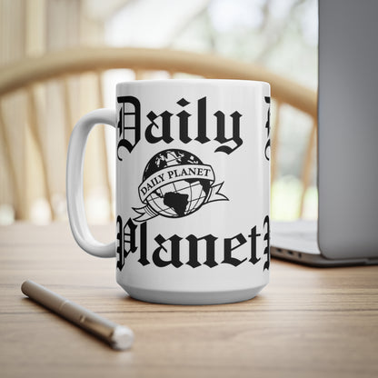 Daily Planet Logo Coffee Mug — Retro Newsroom 11oz/15oz Ceramic