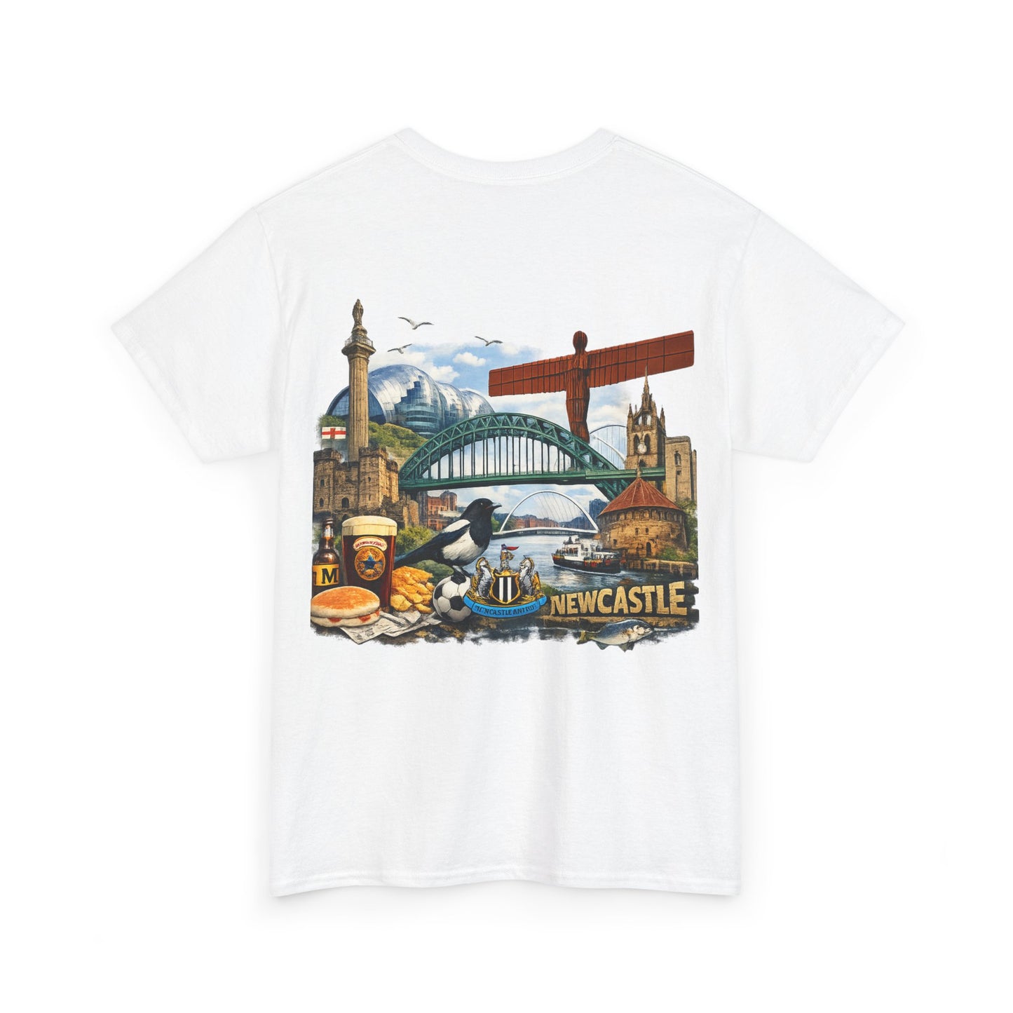 Newcastle Upon Tyne Landmark Tee — Vintage Cityscape T-Shirt