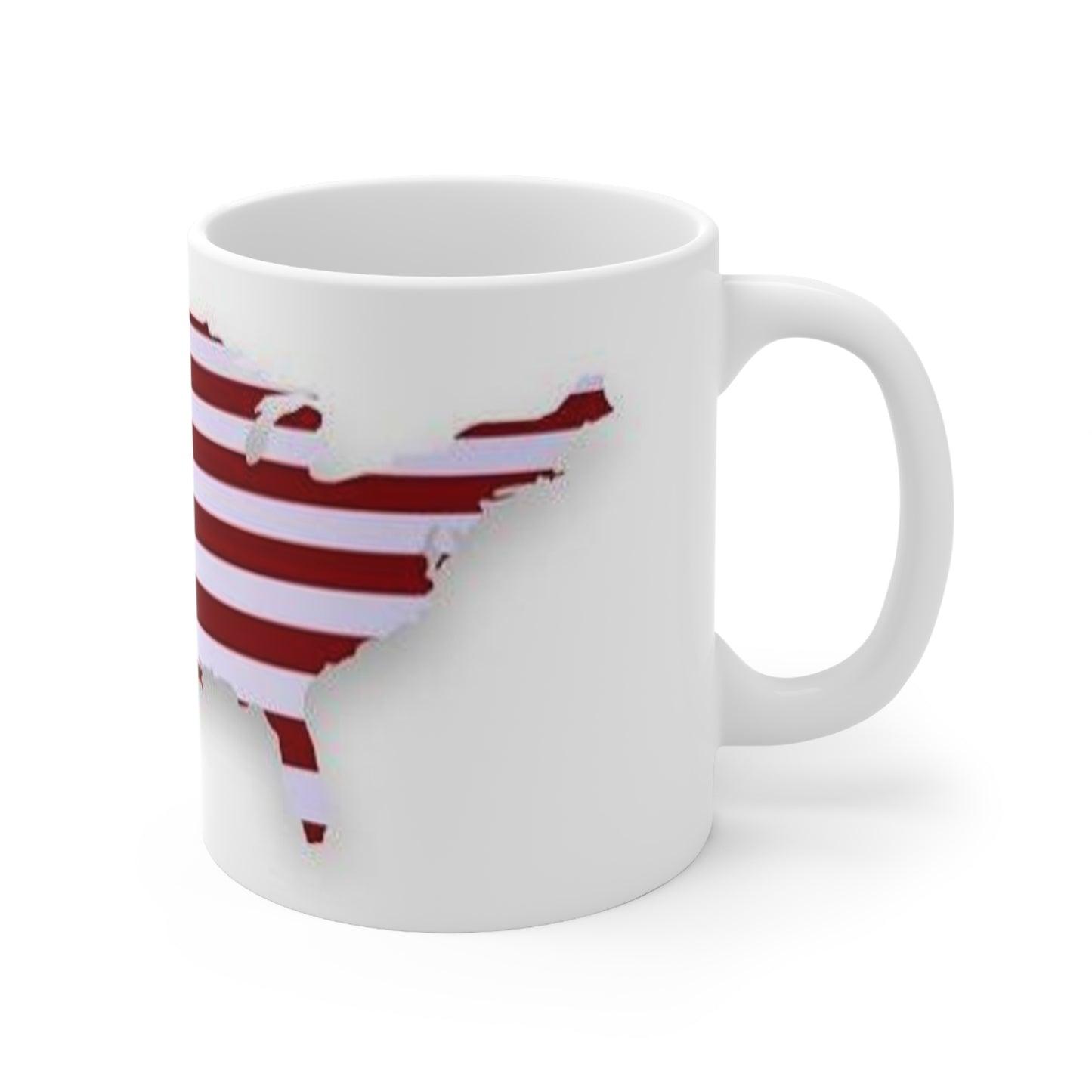 American Flag USA Map Ceramic Coffee Mug - Patriotic 11oz & 15oz