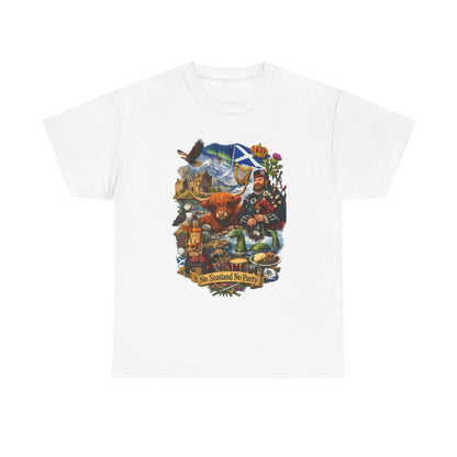 Scotland Collage T-Shirt — "No Scotland No Party" Scottish Heritage Tee