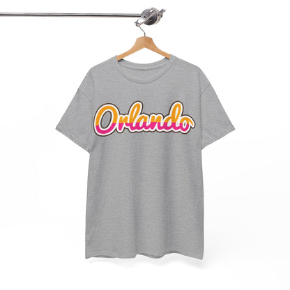 Orlando Retro Script Tee — Vintage Sunset City Souvenir Shirt