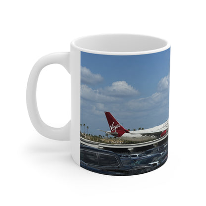Virgin Atlantic at Orlando International Airport Photo Mug — Virgin Atlantic Jet Ceramic Coffee Cup (11oz/15oz)