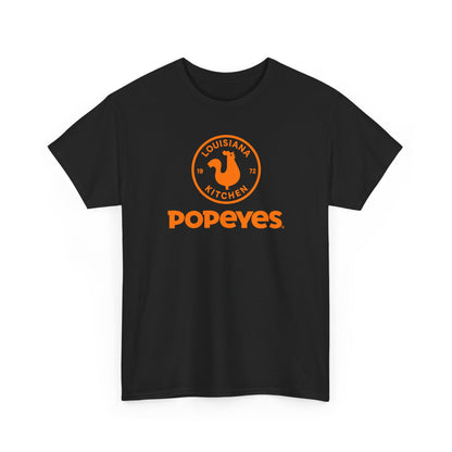 Popeyes Logo T-Shirt — Vintage Orange Louisiana Kitchen Tee