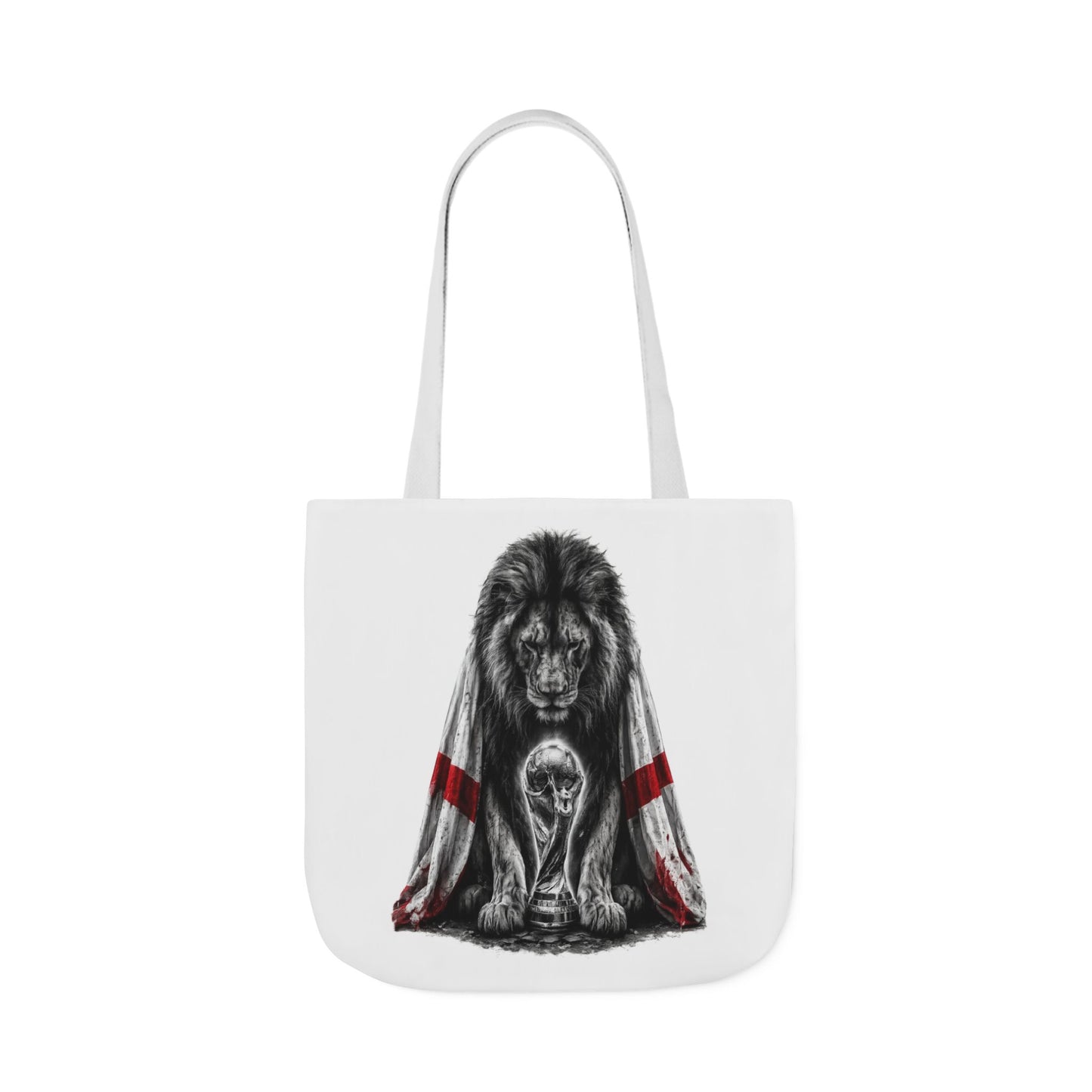 England Lion Guardian Canvas Tote — Protective Lion & Cub Illustration Tote Bag