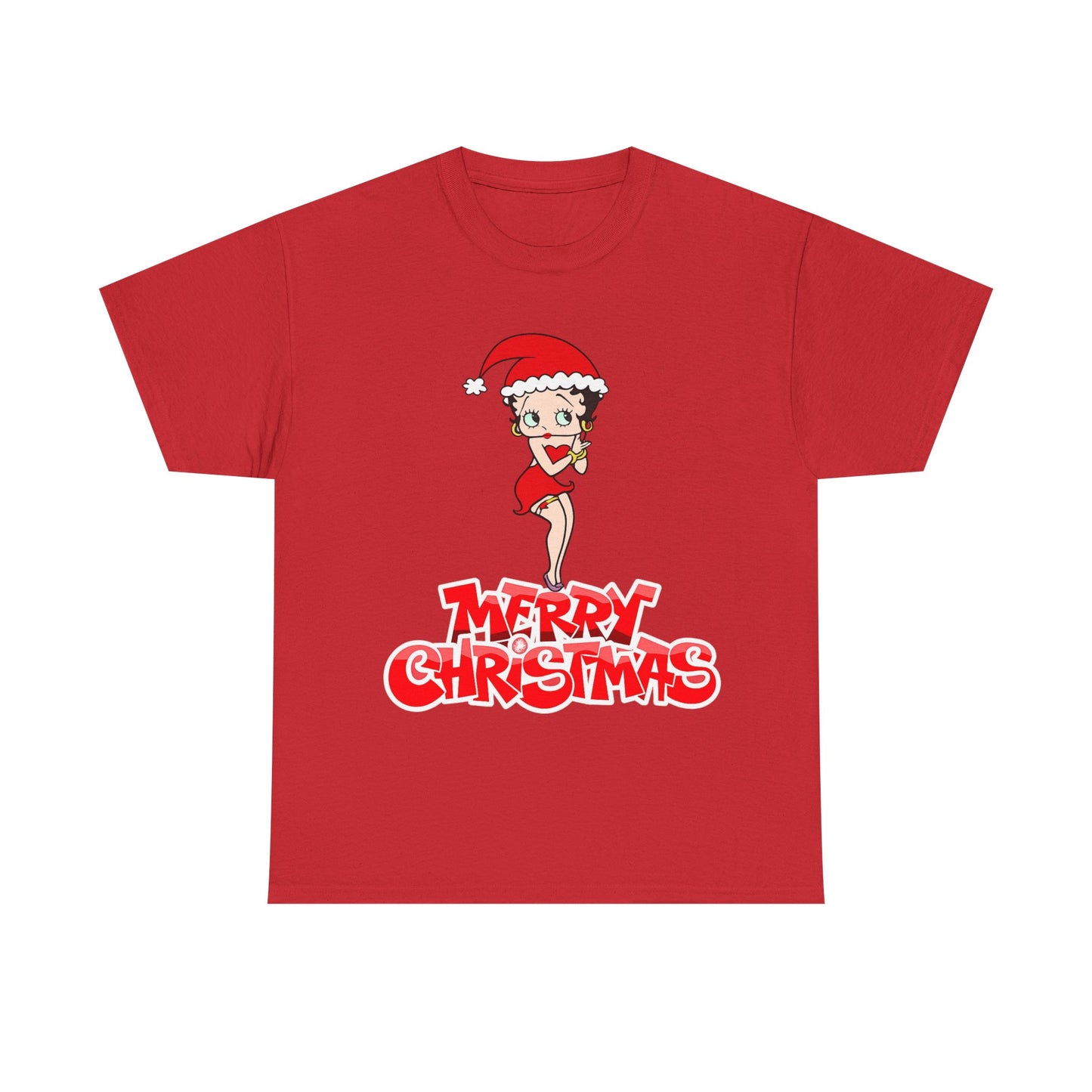 Christmas Betty Boop Tee - 'Merry Christmas' Holiday Graphic Shirt