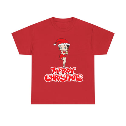Christmas Betty Boop Tee - 'Merry Christmas' Holiday Graphic Shirt