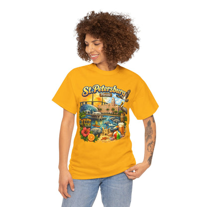 St. Petersburg Florida Retro Beach Scene T-Shirt