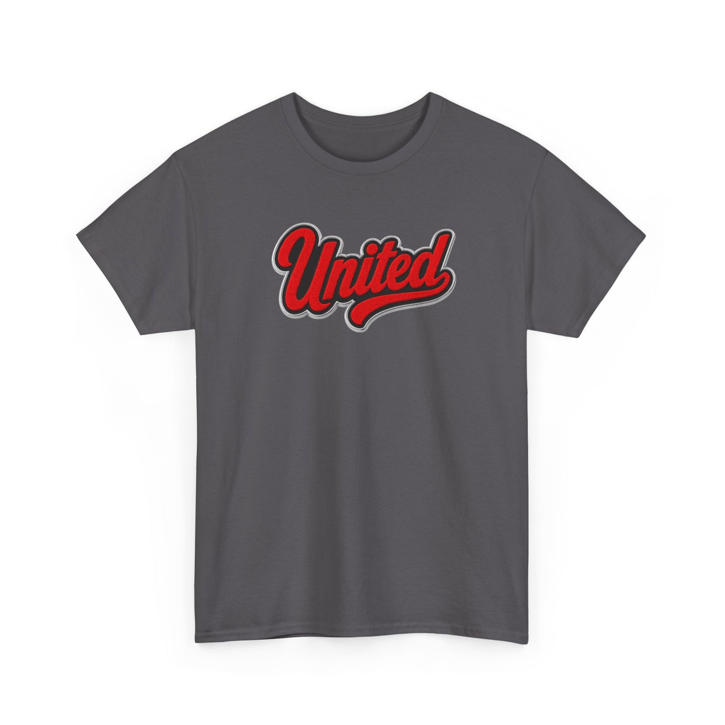 United Retro Script Tee — Vintage Red Logo T‑Shirt