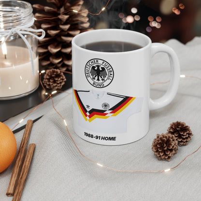 Germany 1988-91 Home Football Jersey Coffee Mug — Retro Deutscher Fussball Bund 11oz/15oz