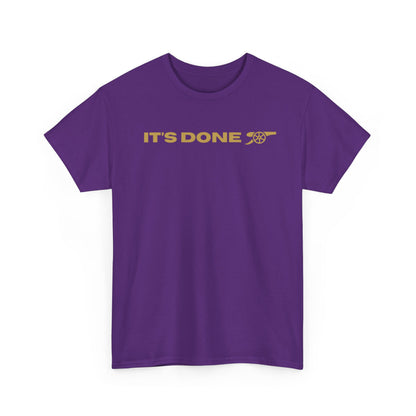 It's Done Arsenal Champions T-Shirt – Minimalist Gold Script Tee