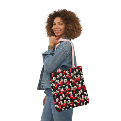 Mickey Mouse Canvas Tote — Retro Cartoon Character Allover Print