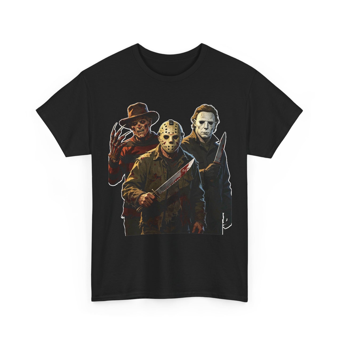 Horror Icons T-Shirt — Freddy, Jason & Michael Trio Graphic Tee
