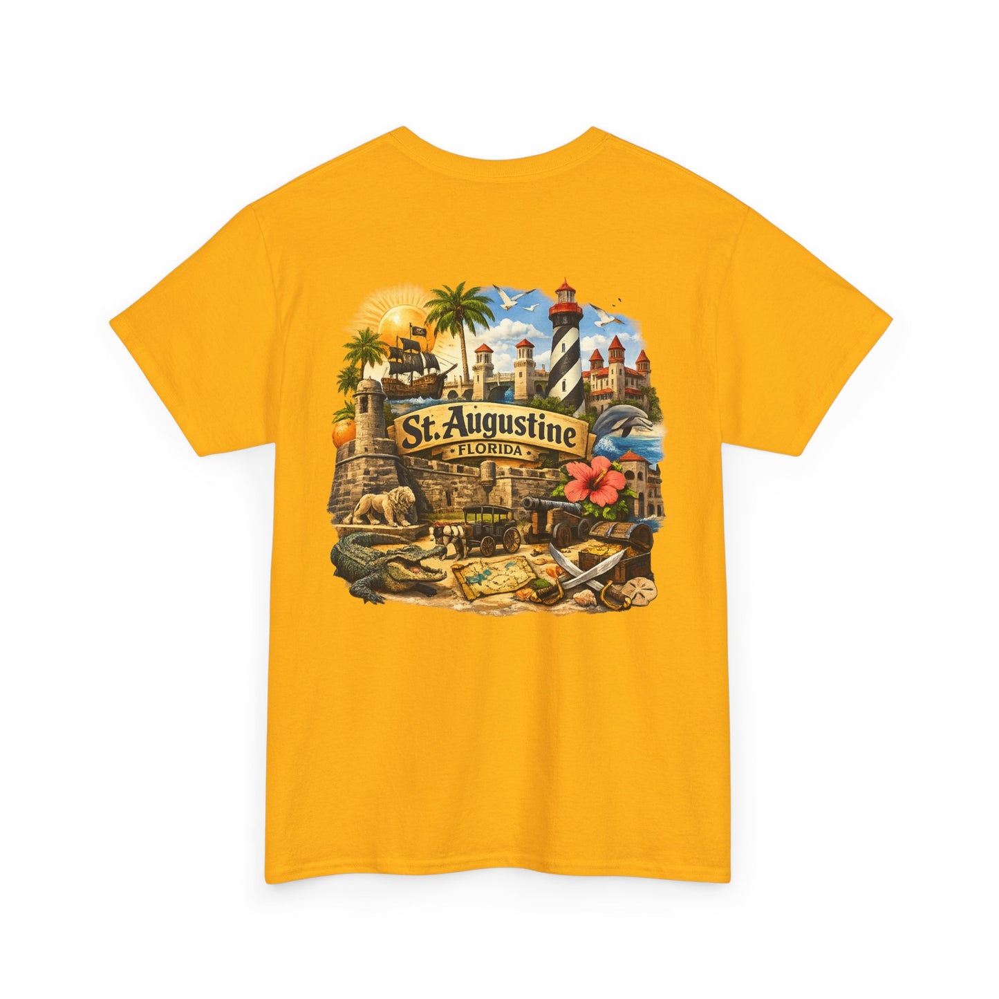 St. Augustine Florida Vintage Travel Tee — Retro Beach & Lighthouse Souvenir T-Shirt