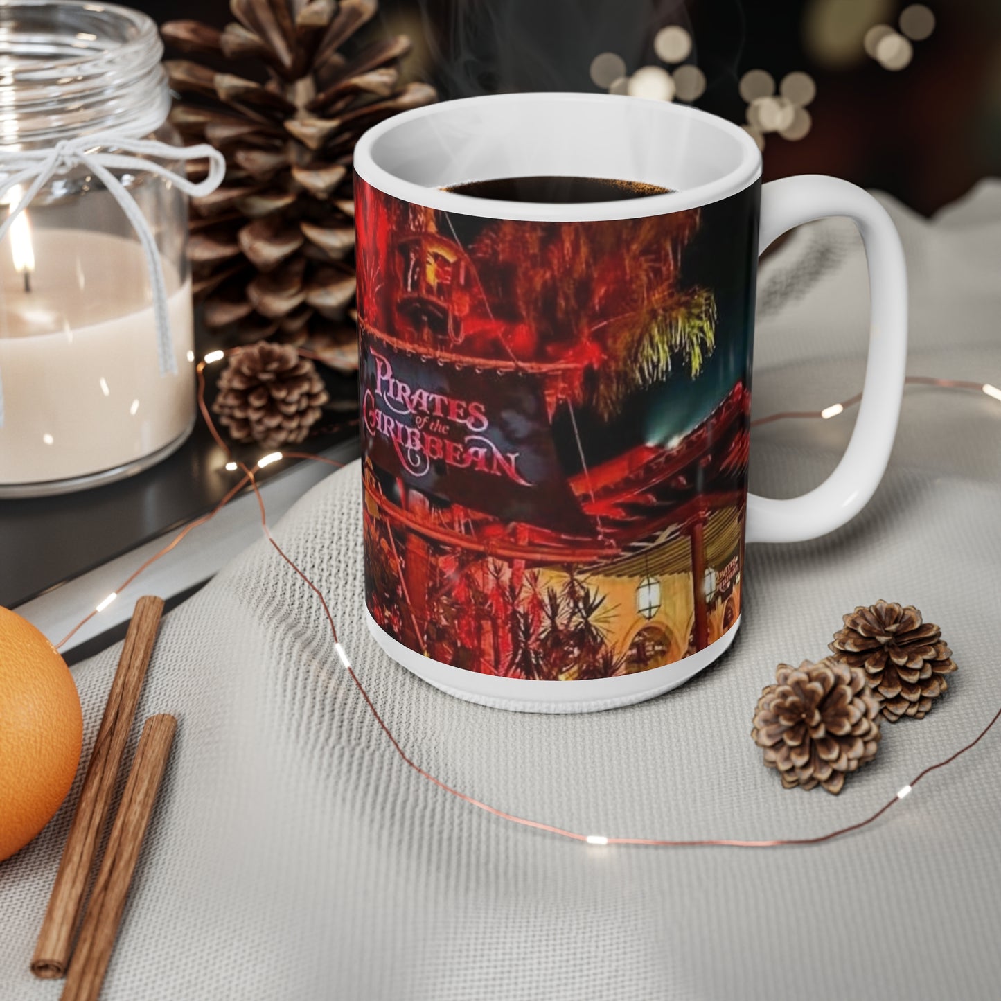 Pirates of the Caribbean Night Scene Ceramic Coffee Mug — 11oz & 15oz