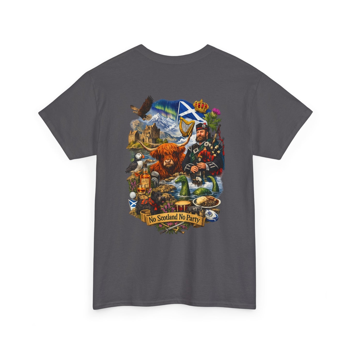 Scotland Collage T-Shirt — "No Scotland No Party" Scottish Heritage Tee