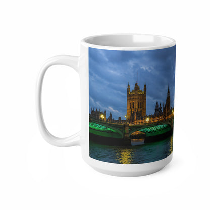 London Night Skyline Mug — Houses of Parliament & Westminster Bridge Ceramic Coffee Cup