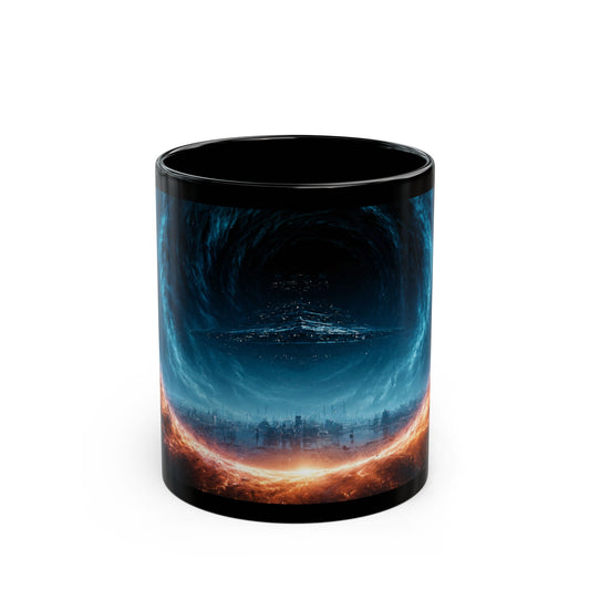 Empire Star Destroyer Galaxy Vortex Black Mug — Cosmic Space Coffee Cup (11oz & 15oz)
