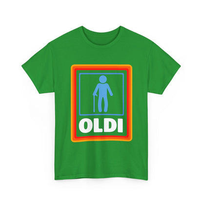 Oldi Retro Logo Tee — Funny Elderly Humour T-Shirt
