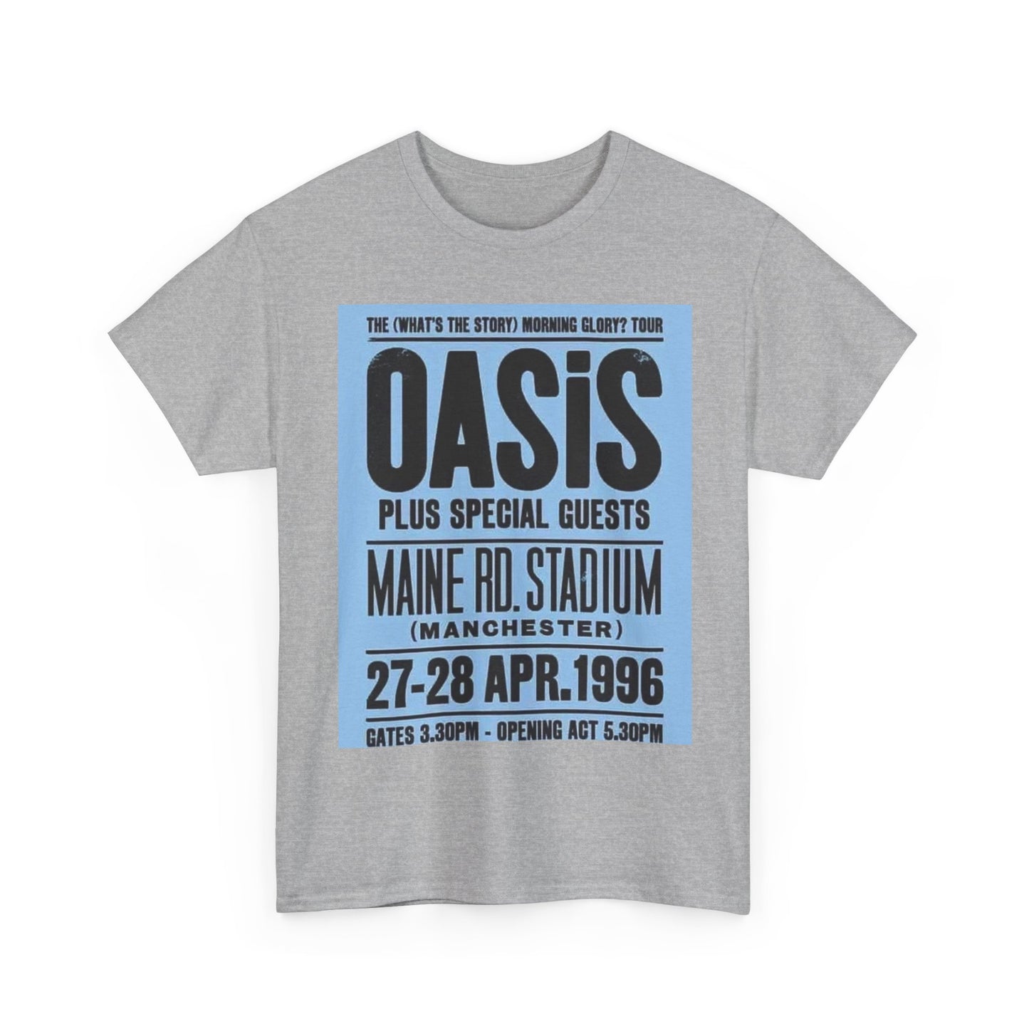 Oasis 1996 Maine Road Tour Poster T‑Shirt — Maine Rd. Stadium Concert Tee