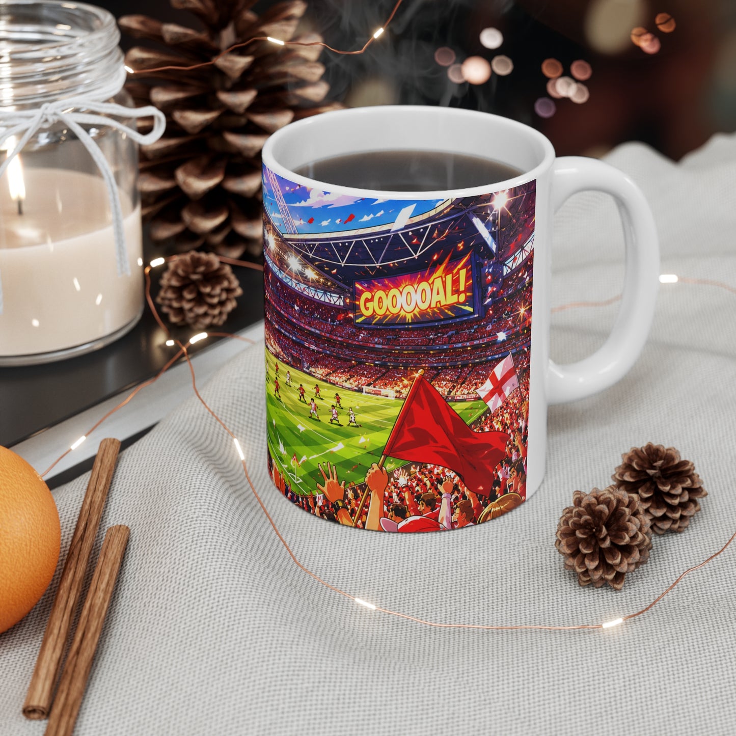 England Football Fan Ceramic Mug — Stadium Crowd 11oz & 15oz