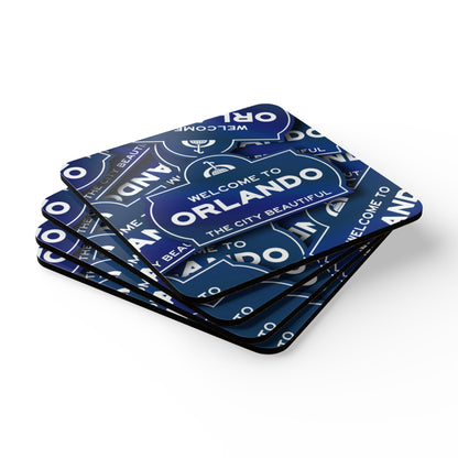 Welcome to Orlando Cork Coaster Set — The City Beautiful Souvenir Coasters (4-Pack)