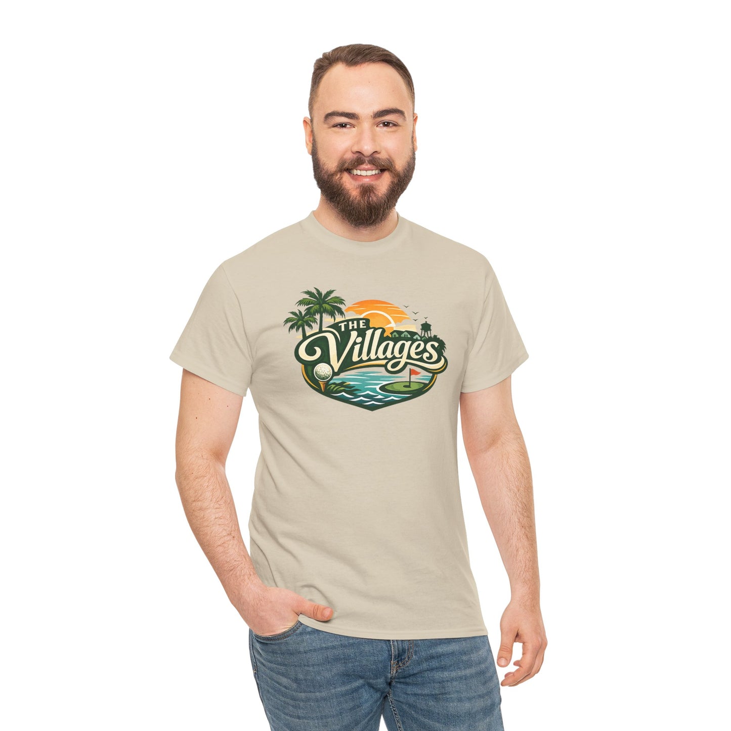 The Villages of Florida Sunset Logo Tee - Florida Palm Beach Retro T-Shirt