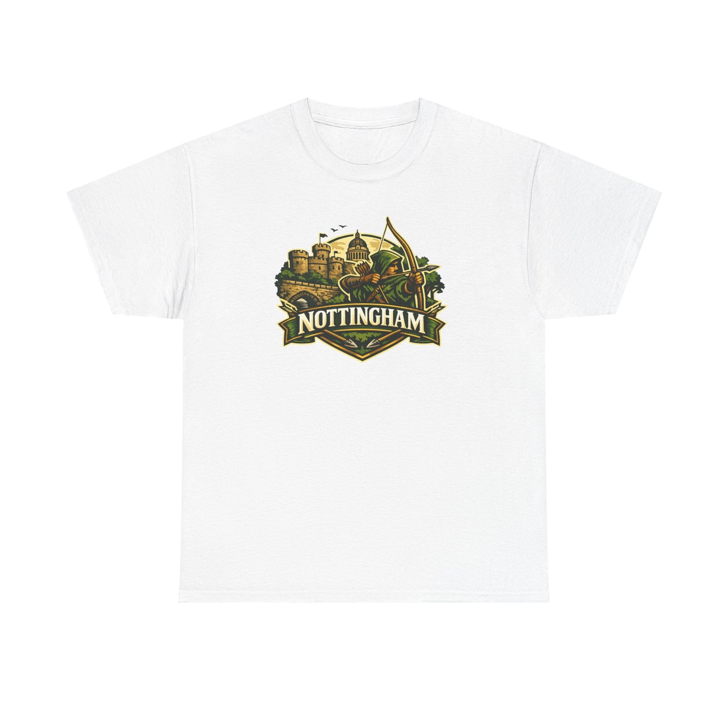 Nottingham Vintage Crest T-Shirt — Robin Hood Castle Travel Tee