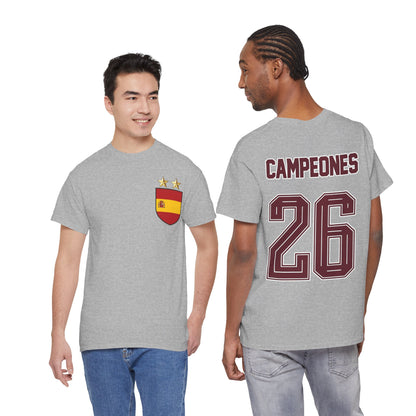 Spain World Champions 'Campeones 26' Cotton T‑Shirt