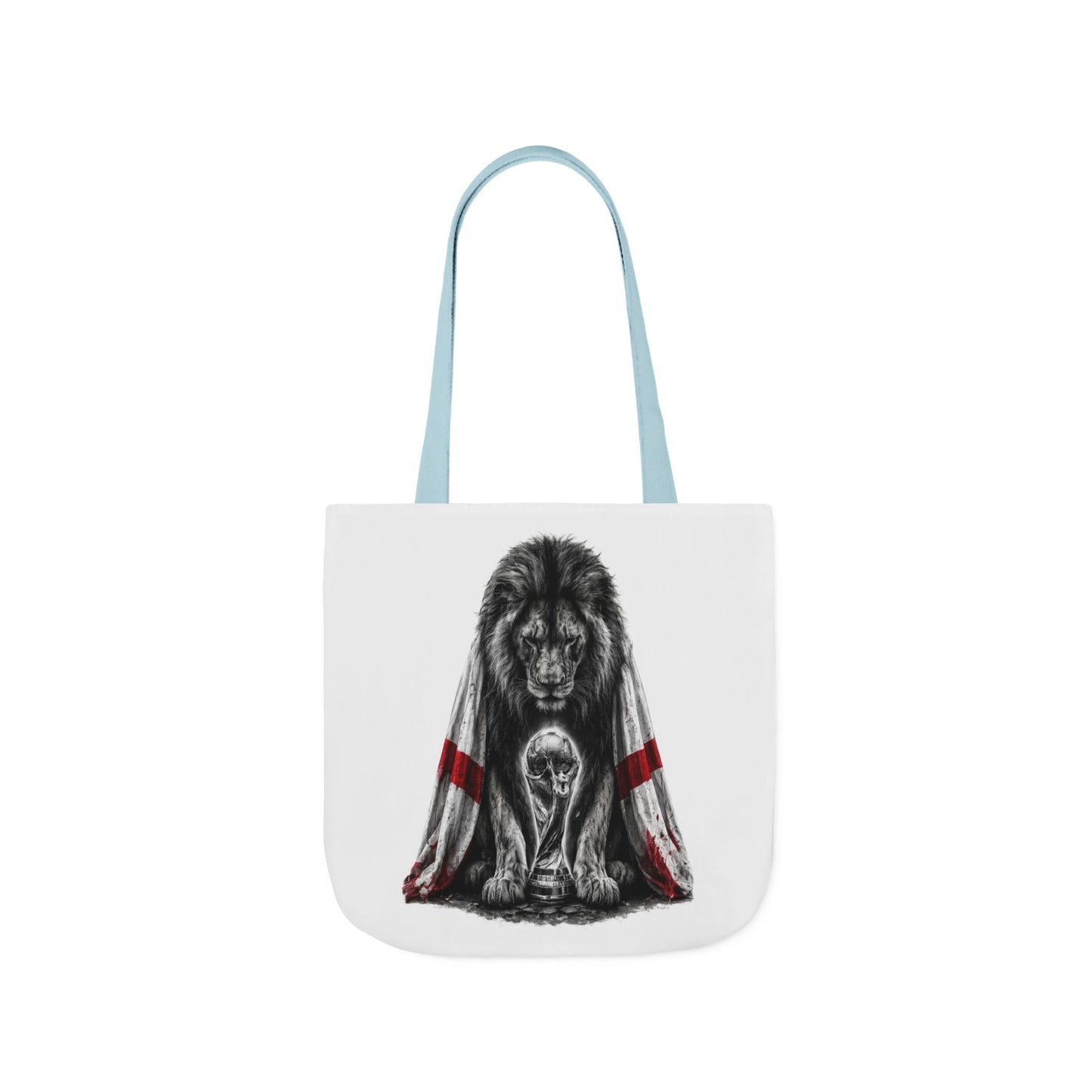 England Lion Guardian Canvas Tote — Protective Lion & Cub Illustration Tote Bag