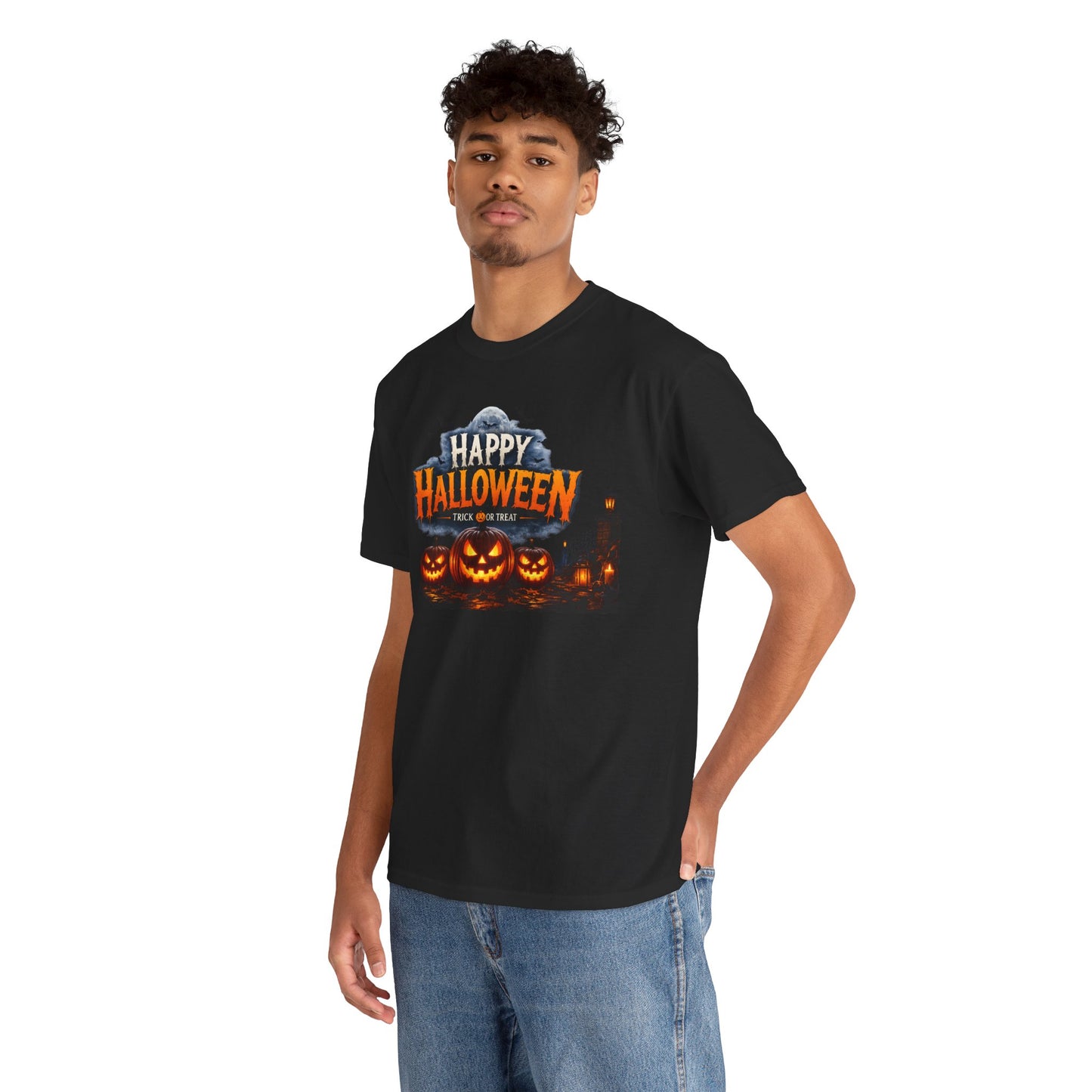 Happy Halloween Pumpkin Tee — Spooky Jack-O'-Lanterns Graphic Shirt