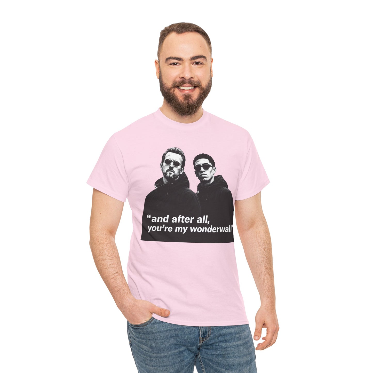 Kane and Bellingham Wonderwall Lyric T-Shirt — ‘and after all, you’re my wonderwall’ Retro Band Tee