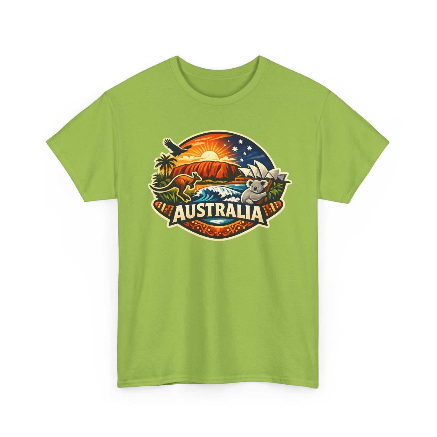 Australia Sunset Vintage Tee — Kangaroo & Surf Badge