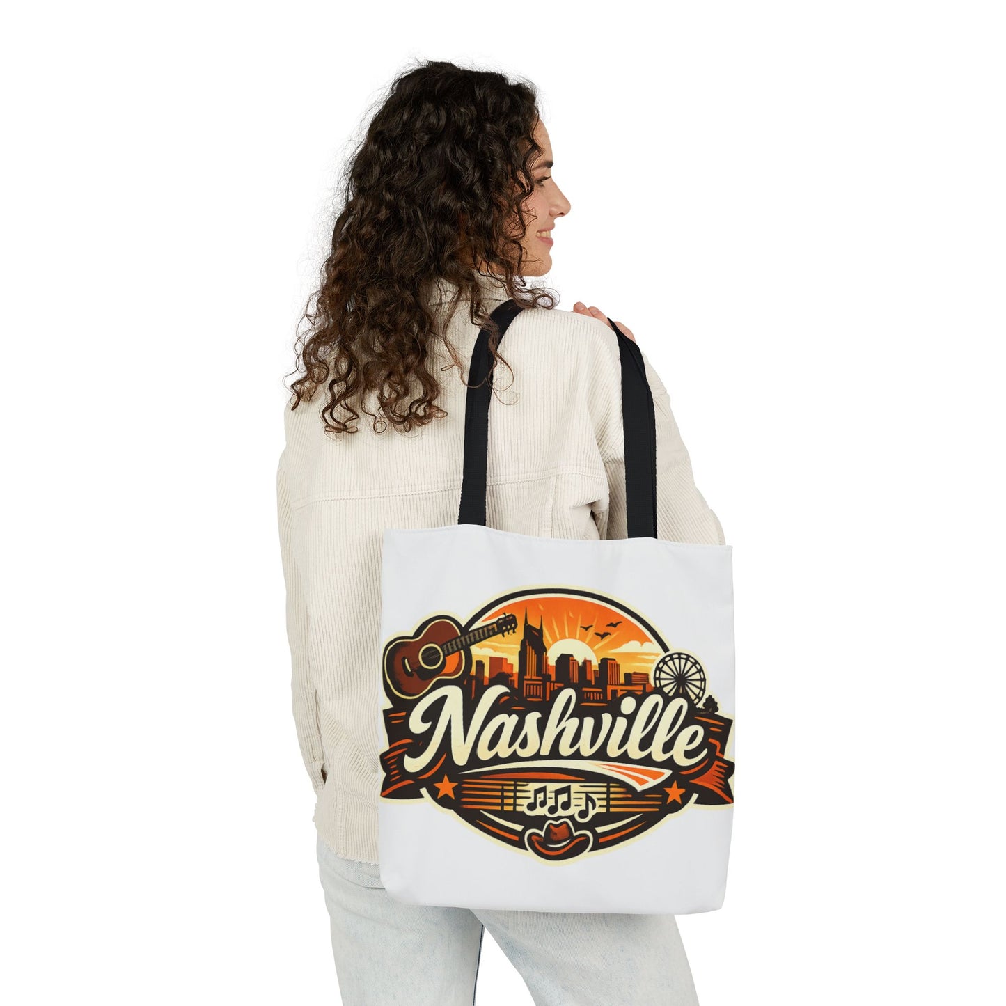 Nashville Sunset Tote Bag — Country Music Skyline Canvas Tote