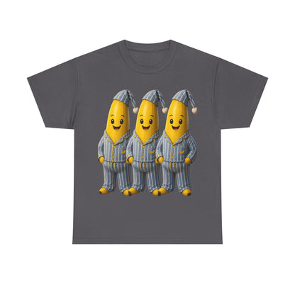 Bananas in Pyjamas – Three Smiling Bananas in Striped Pajamas Graphic T-Shirt