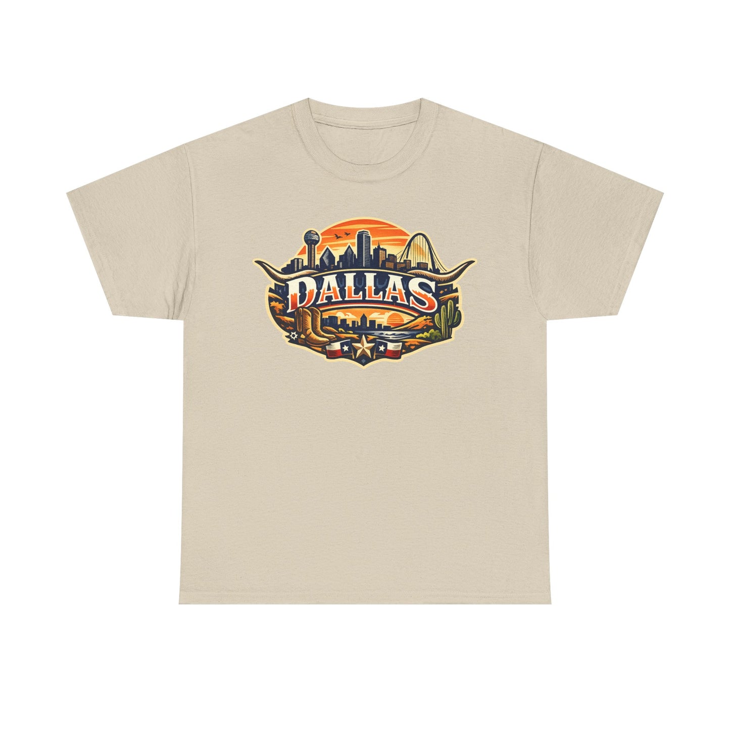Dallas Skyline Retro Tee — Vintage Cityscape T‑Shirt with 'Dallas' Graphic