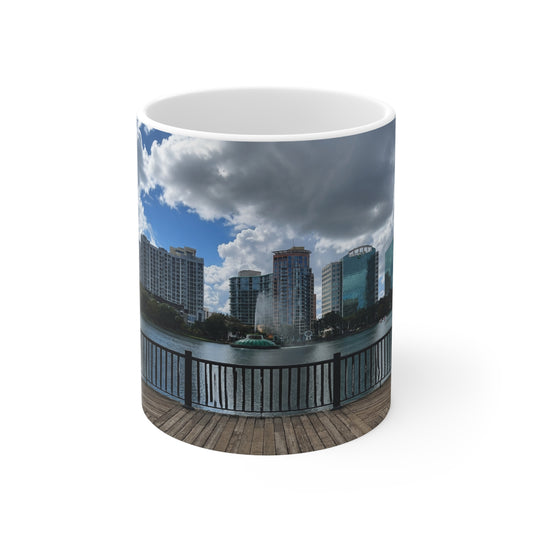 Orlando Lake Eola Waterfront Photo Mug – Scenic Lakefront Skyline Coffee Cup (11oz & 15oz)