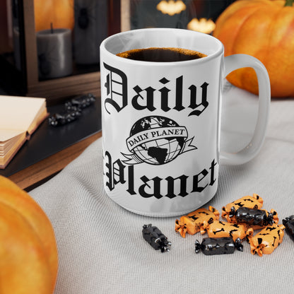 Daily Planet Logo Coffee Mug — Retro Newsroom 11oz/15oz Ceramic
