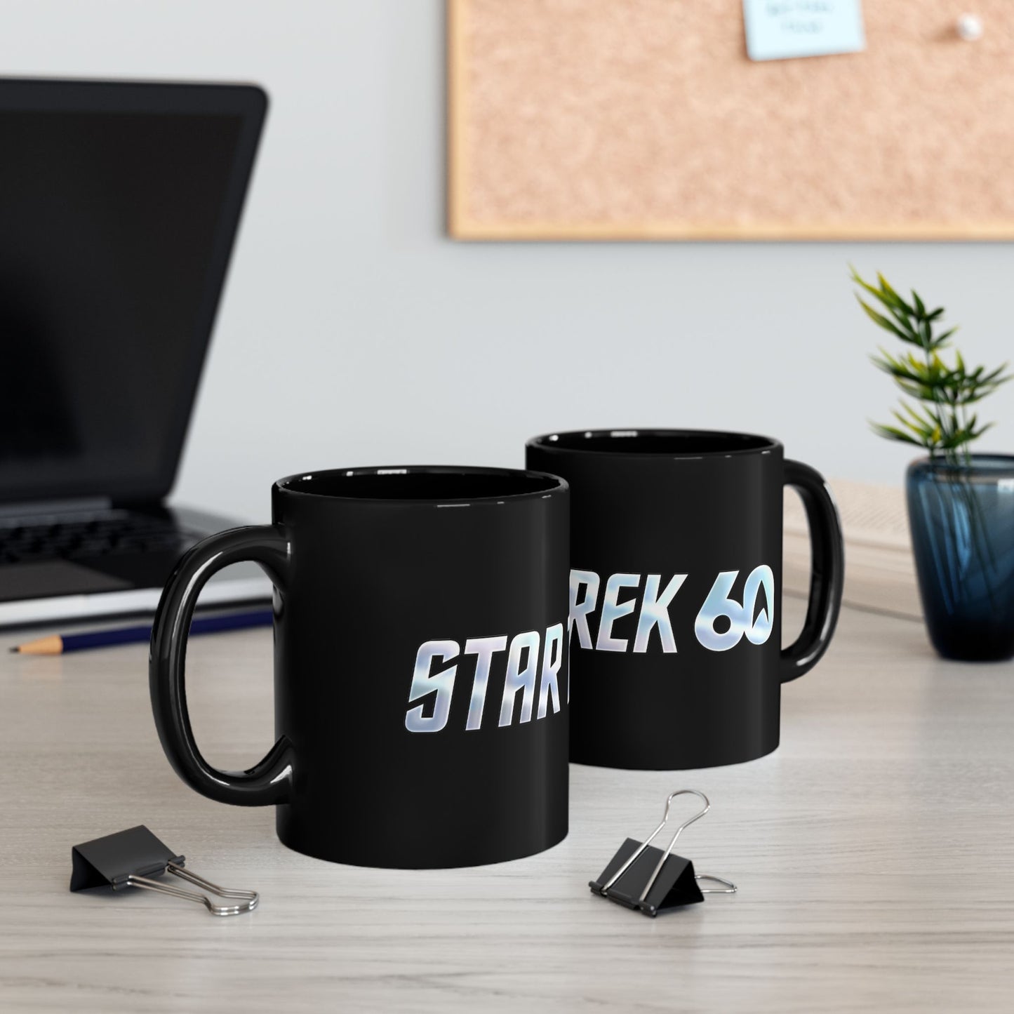 Star Trek 60th Anniversary Black Coffee Mug — Sci‑Fi Fan Gift (11oz/15oz)