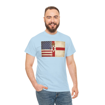 USA / Northern Ireland Flag T-Shirt – Vintage USA & Ulster Cross Tee