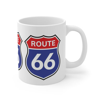 Route 66 Ceramic Coffee Mug — Retro Road Trip 11oz & 15oz