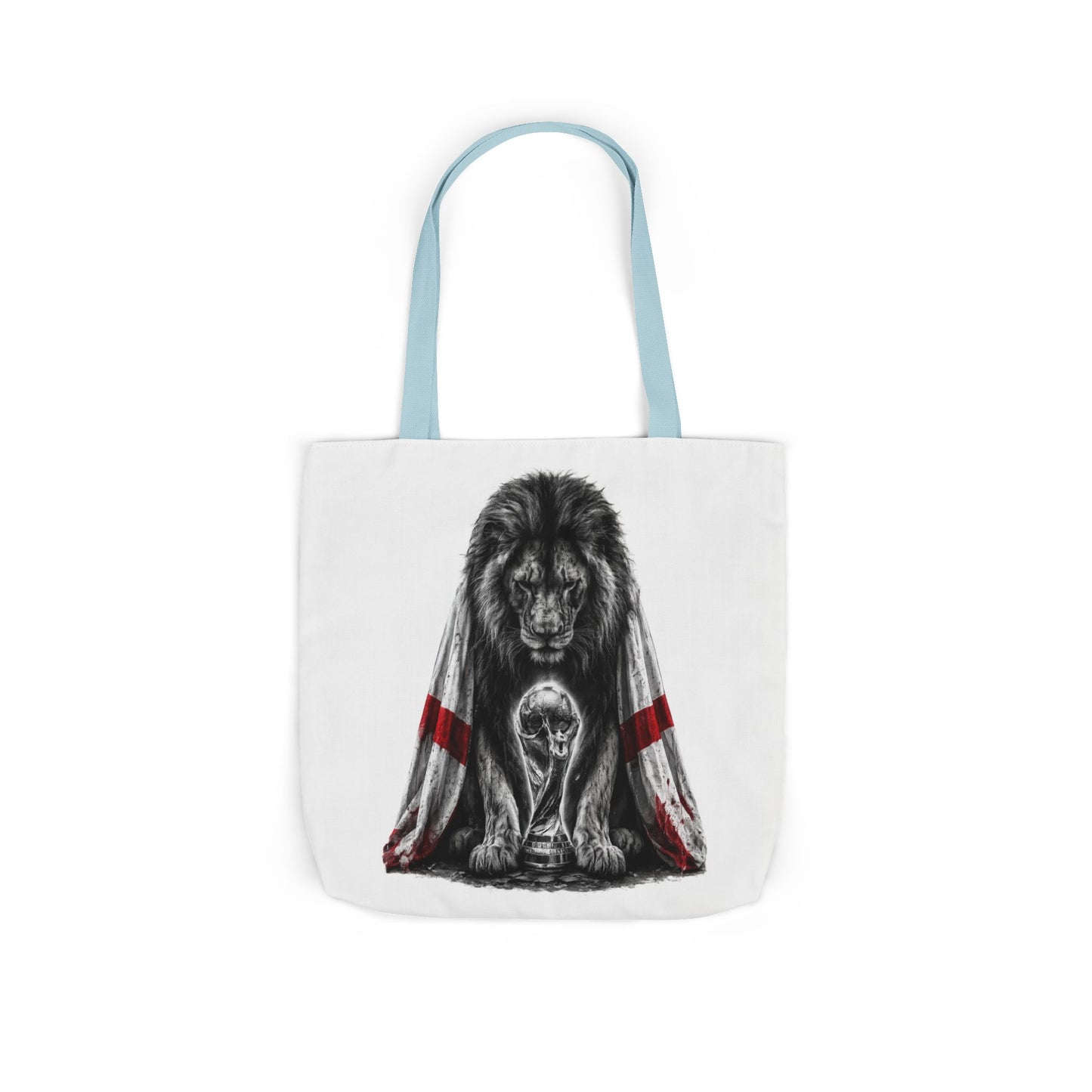 England Lion Guardian Canvas Tote — Protective Lion & Cub Illustration Tote Bag
