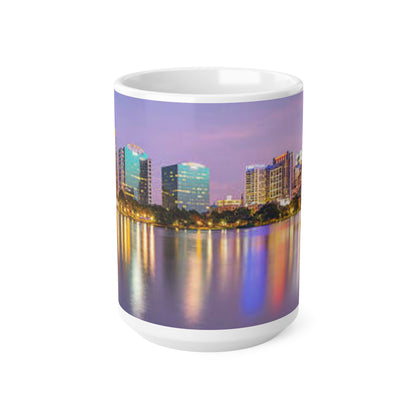 Orlando Night Skyline Ceramic Coffee Mug — Cityscape 11oz & 15oz