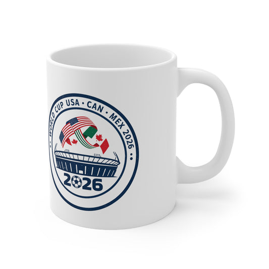 World Cup 2026 Ceramic Mug — USA • CAN • MEX Stadium Emblem (11oz & 15oz)