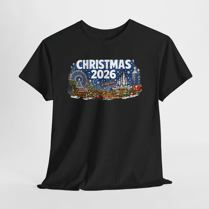 Christmas 2026 Holiday Tee — Festive Winter Village Graphic T-Shirt