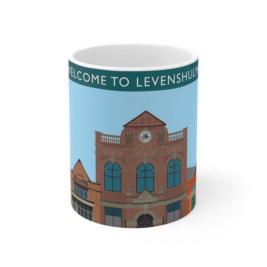 Welcome to Levenshulme Ceramic Coffee Mug – 11oz & 15oz Townscape Souvenir