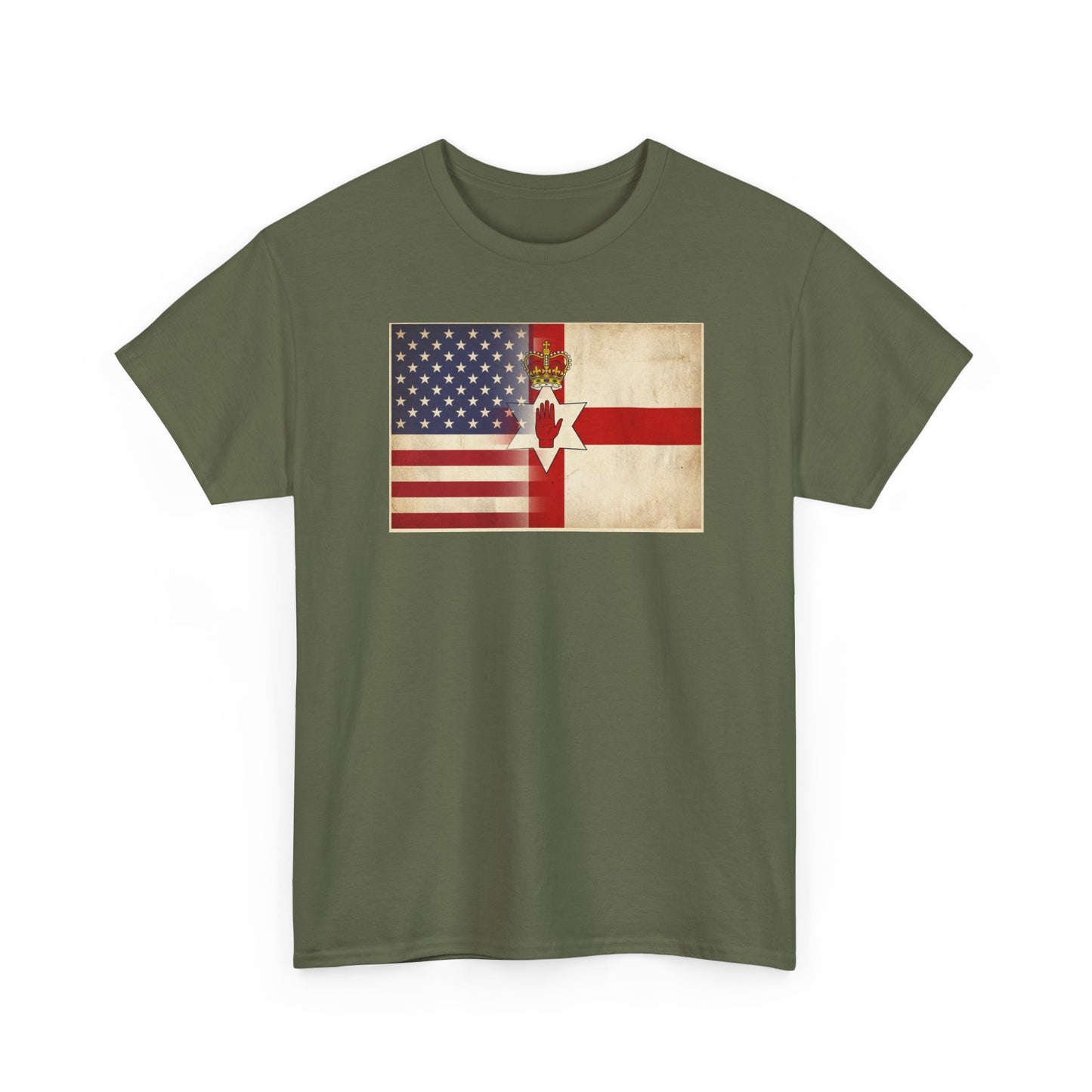 USA / Northern Ireland Flag T-Shirt – Vintage USA & Ulster Cross Tee