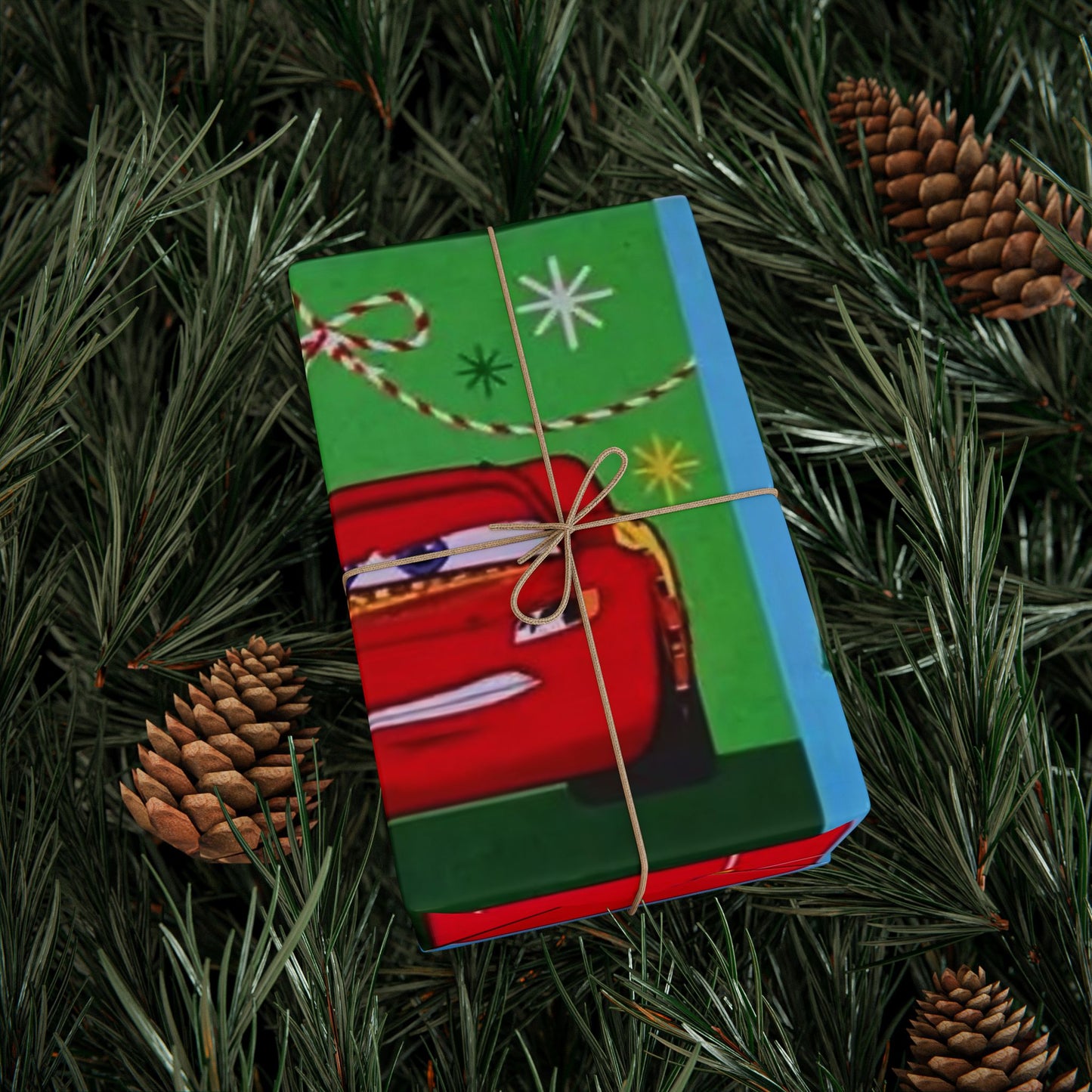 Cars Lightning McQueen Holiday Wrapping Paper – Festive Cheer Gift Wrap