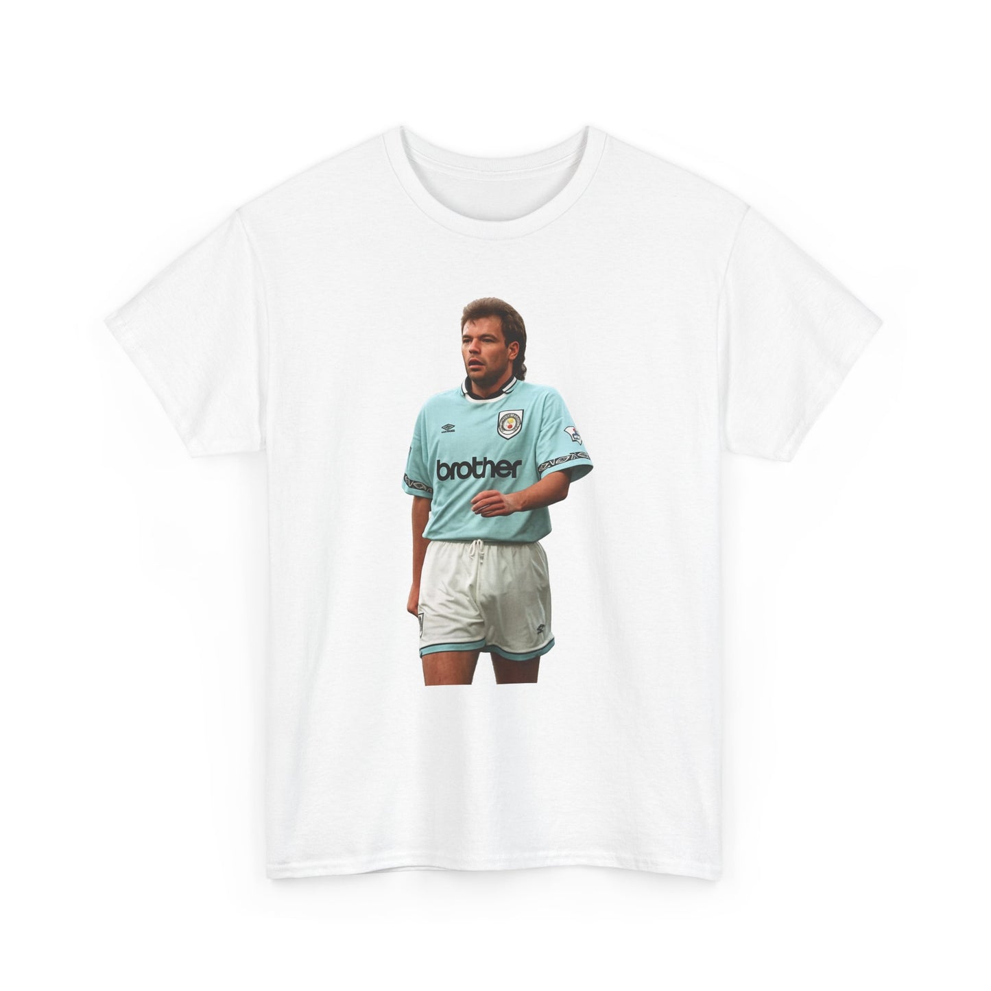Uwe Rosler Manchester City Legend Graphic Tee - Retro Football Kit Print