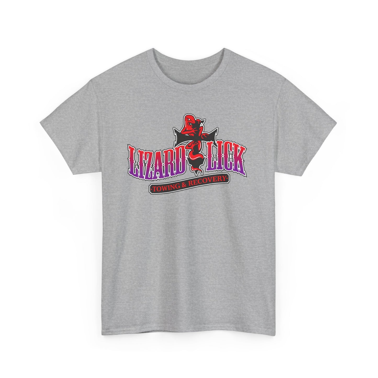 Lizard Lick T-Shirt — Retro Neon Logo Tee with Lizard & Cowboy Graphic